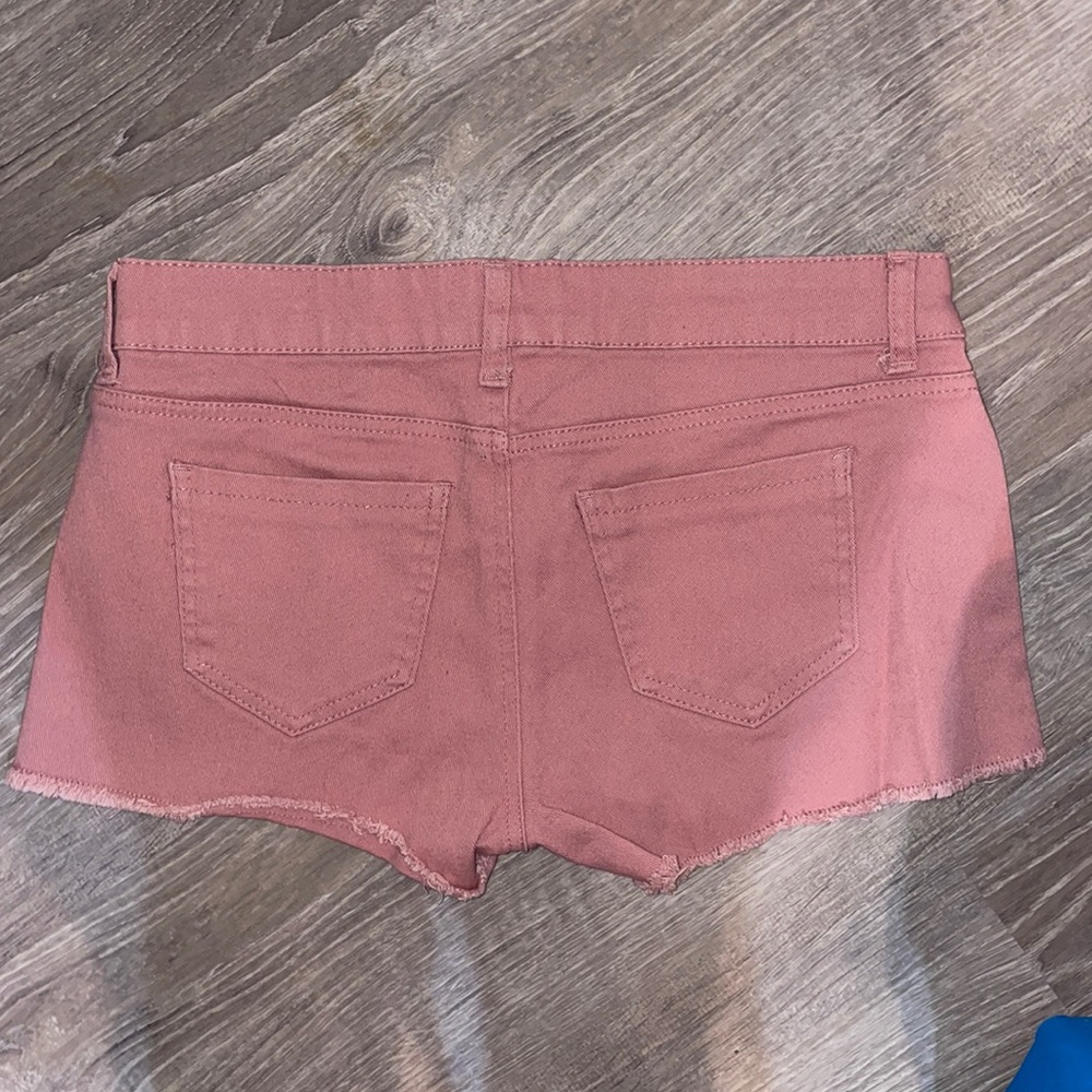 Coral Pink Jean Shorts - Picture 2 of 3